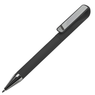 Ручка шариковая с покрытием soft touch, черная