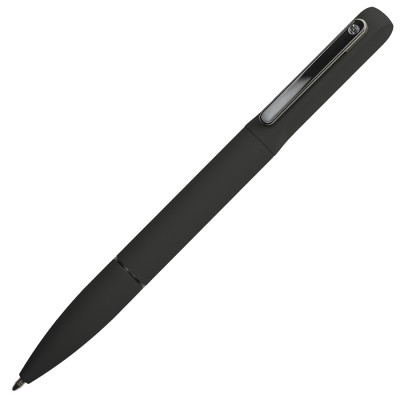 Ручка шариковая с подсветкой после гравировки, soft touch, черная