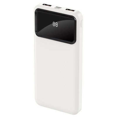 Внешний аккумулятор с индикатором зарядки 10000 Mah, белый