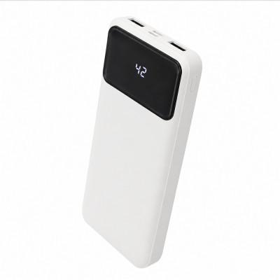Внешний аккумулятор с индикатором зарядки 10000 Mah, белый