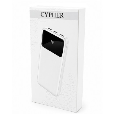 Внешний аккумулятор с индикатором зарядки 10000 Mah, белый