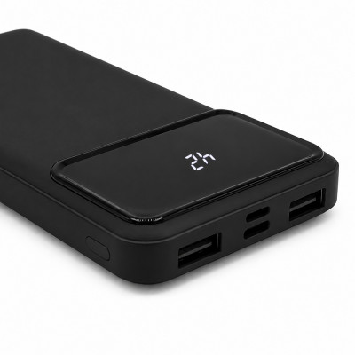 Внешний аккумулятор с индикатором зарядки 10000 Mah, черный