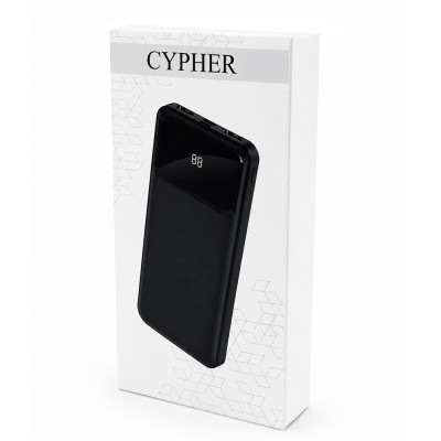 Внешний аккумулятор с индикатором зарядки 10000 Mah, черный