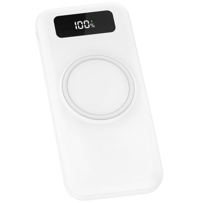 Внешний аккумулятор с беспроводной зарядкой (5W), 10000 mAh, белый