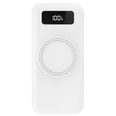 Внешний аккумулятор с беспроводной зарядкой (5W), 10000 mAh, белый