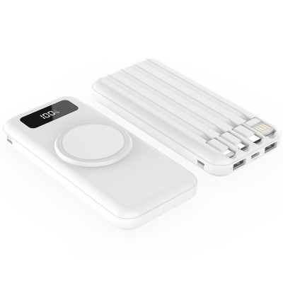 Внешний аккумулятор с беспроводной зарядкой (5W), 10000 mAh, белый