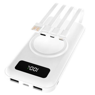 Внешний аккумулятор с беспроводной зарядкой (5W), 10000 mAh, белый