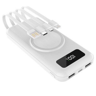 Внешний аккумулятор с беспроводной зарядкой (5W), 10000 mAh, белый