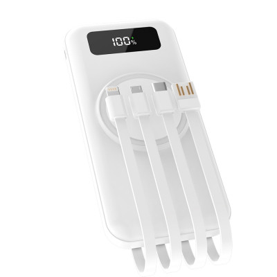 Внешний аккумулятор с беспроводной зарядкой (5W), 10000 mAh, белый