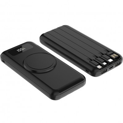 Внешний аккумулятор с беспроводной зарядкой (5W), 10000 mAh, черный