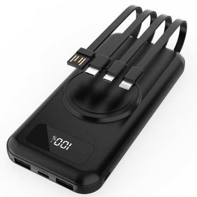 Внешний аккумулятор с беспроводной зарядкой (5W), 10000 mAh, черный