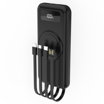 Внешний аккумулятор с беспроводной зарядкой (5W), 10000 mAh, черный
