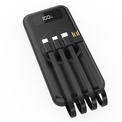 Внешний аккумулятор с беспроводной зарядкой (5W), 10000 mAh, черный