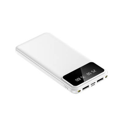 Внешний аккумулятор 10 000 mAh с фонариком, белый