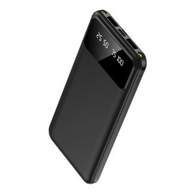 Внешний аккумулятор 10 000 mAh с фонариком, черный