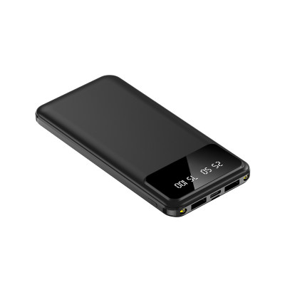 Внешний аккумулятор 10 000 mAh с фонариком, черный