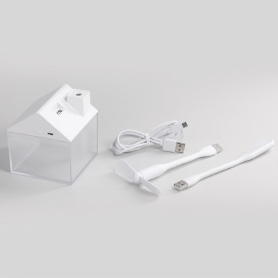 Светодиодный USB увлажнитель "Дом", белый